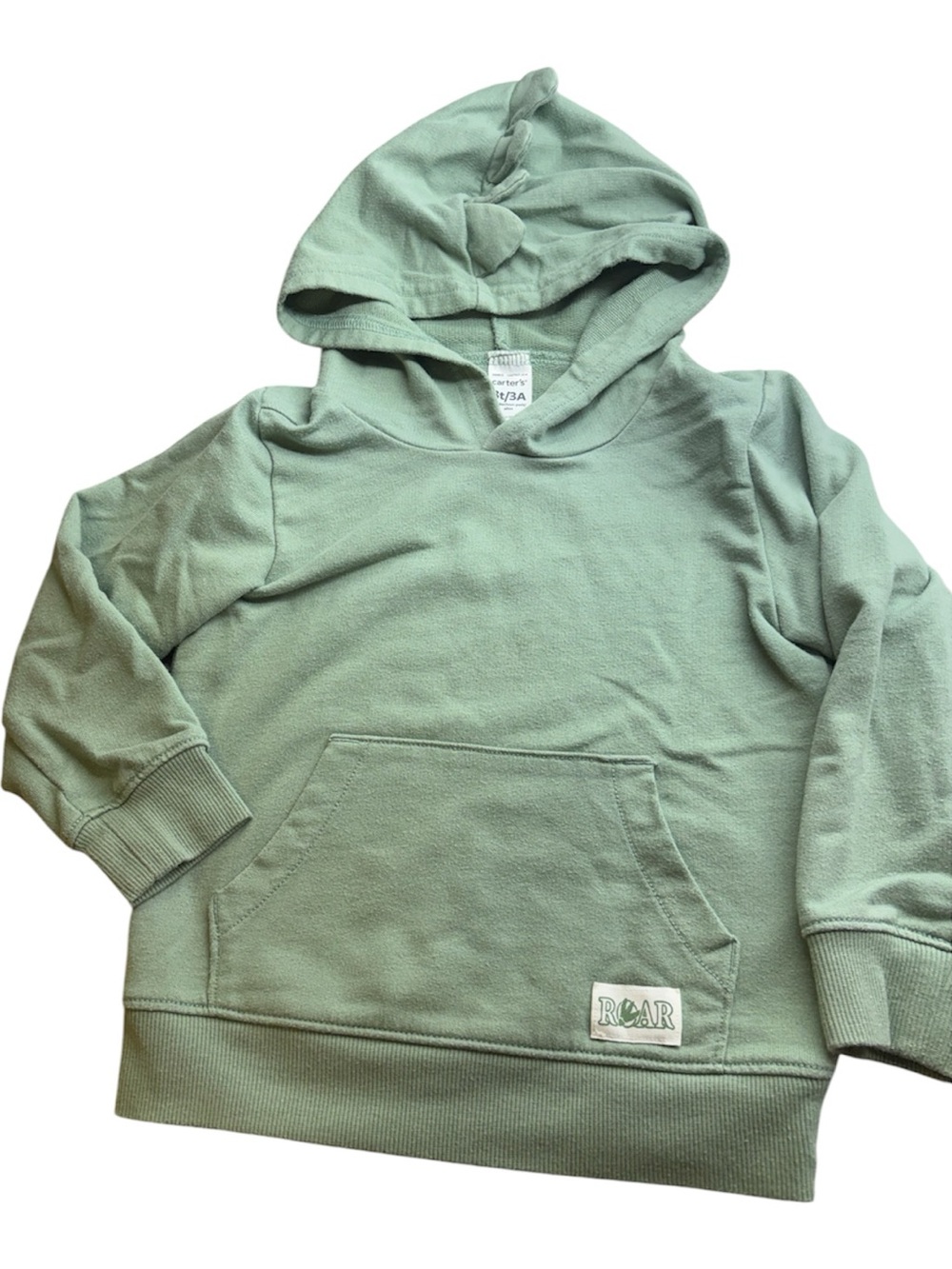 🟡Roar Kids Sage Green Pullover Hoodie with Kangaroo Pocket